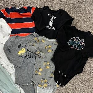 Carter's Black, Gray, and Red Bodysuit Set